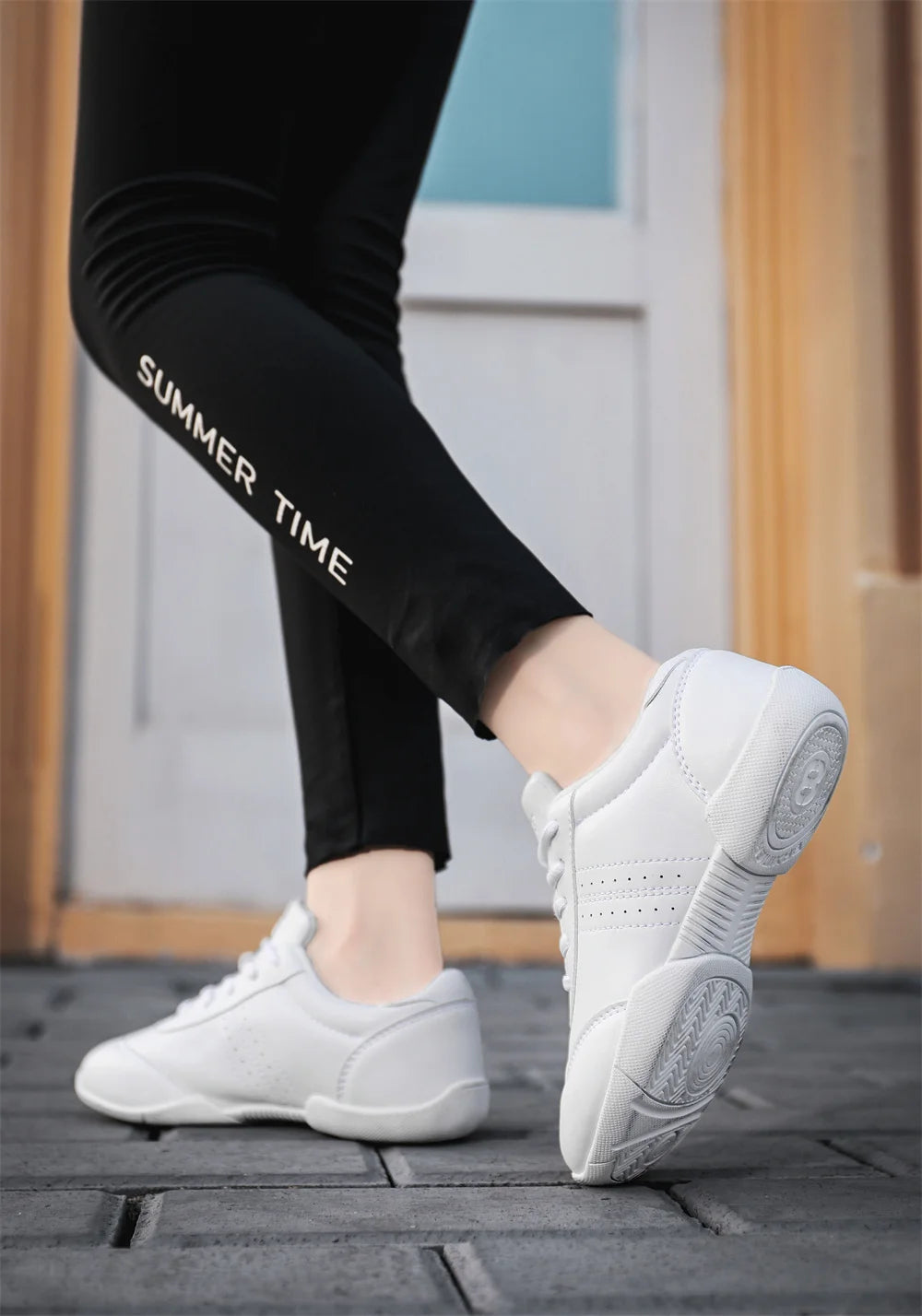 Zapatillas Deportivas Unisex BAXINIER para Cheerleader / Blanco - Negro