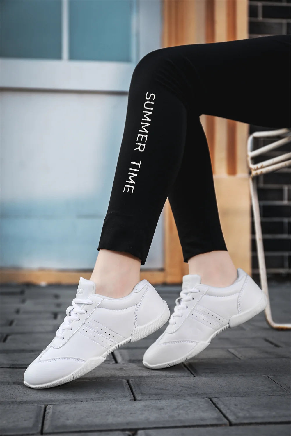 Zapatillas Deportivas Unisex BAXINIER para Cheerleader / Blanco - Negro